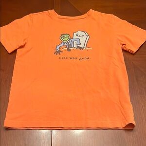 Life Is Good Orange Short Sleeve Tee Vibrant Graphic